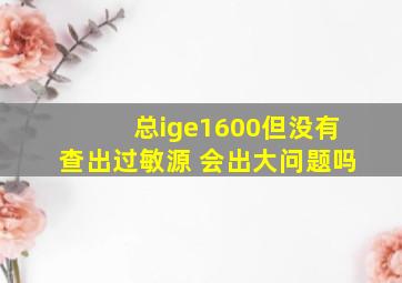 总ige1600但没有查出过敏源 会出大问题吗